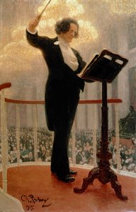 Retrato do compositor russo Anton Grigoryevich Rubinstein (1829-1894) 1915
